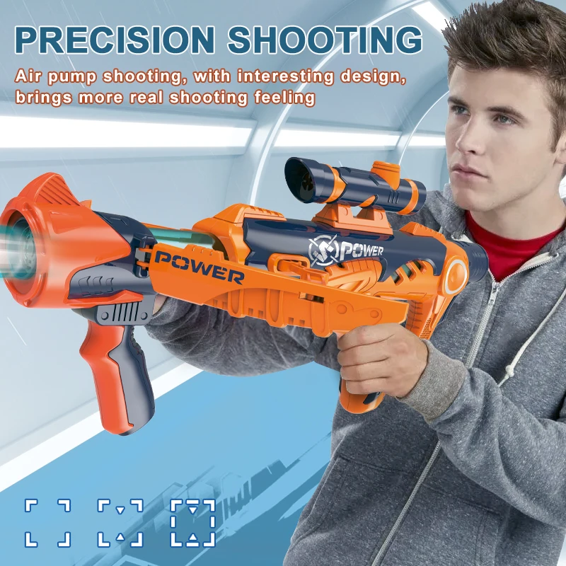 Air Power Blaster Toy Gun With 12pcs Air Balls Blaster Pressure Gun For ...