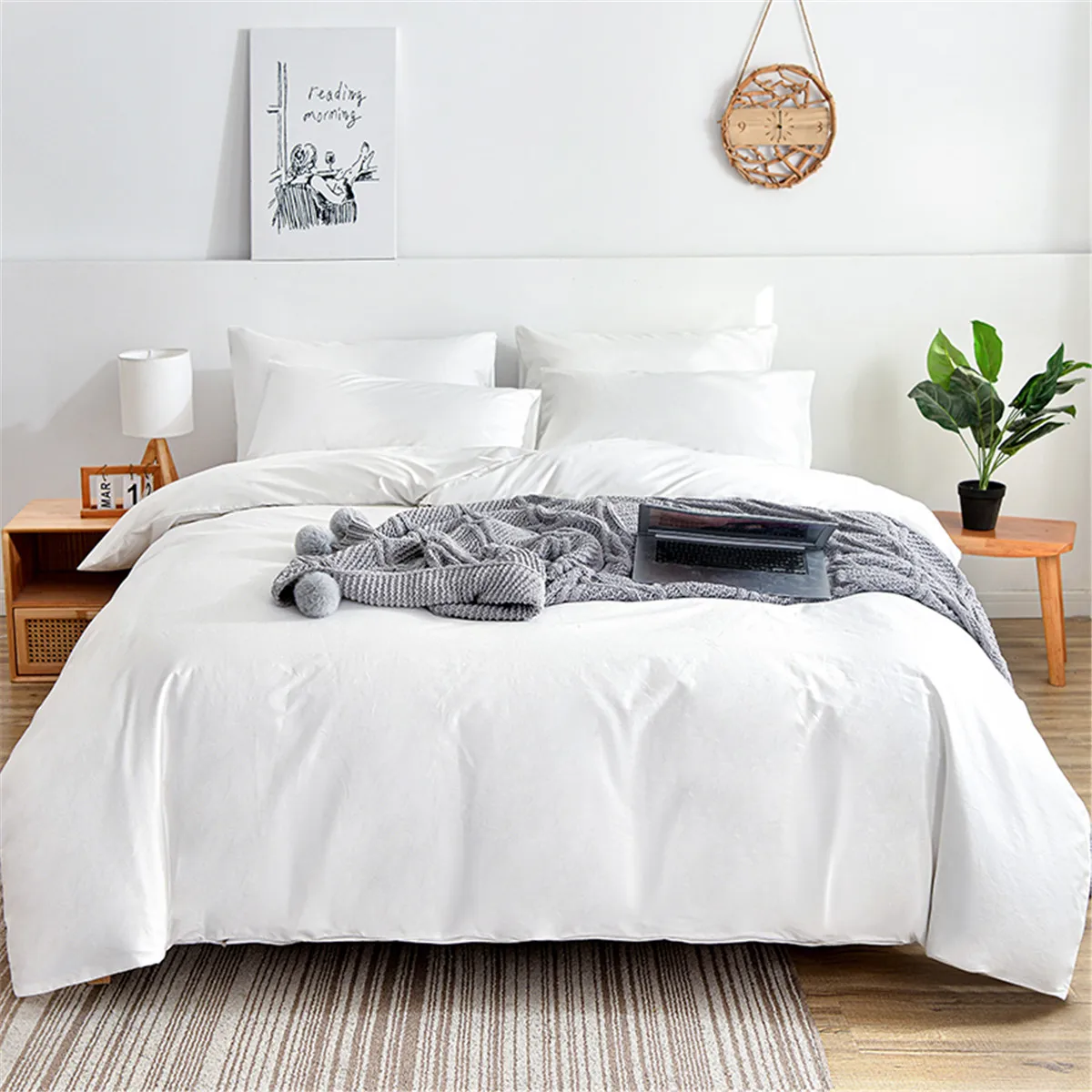 Hotel five-star pure cotton homestay 100% cotton bed sheets cotton bedding set supplier