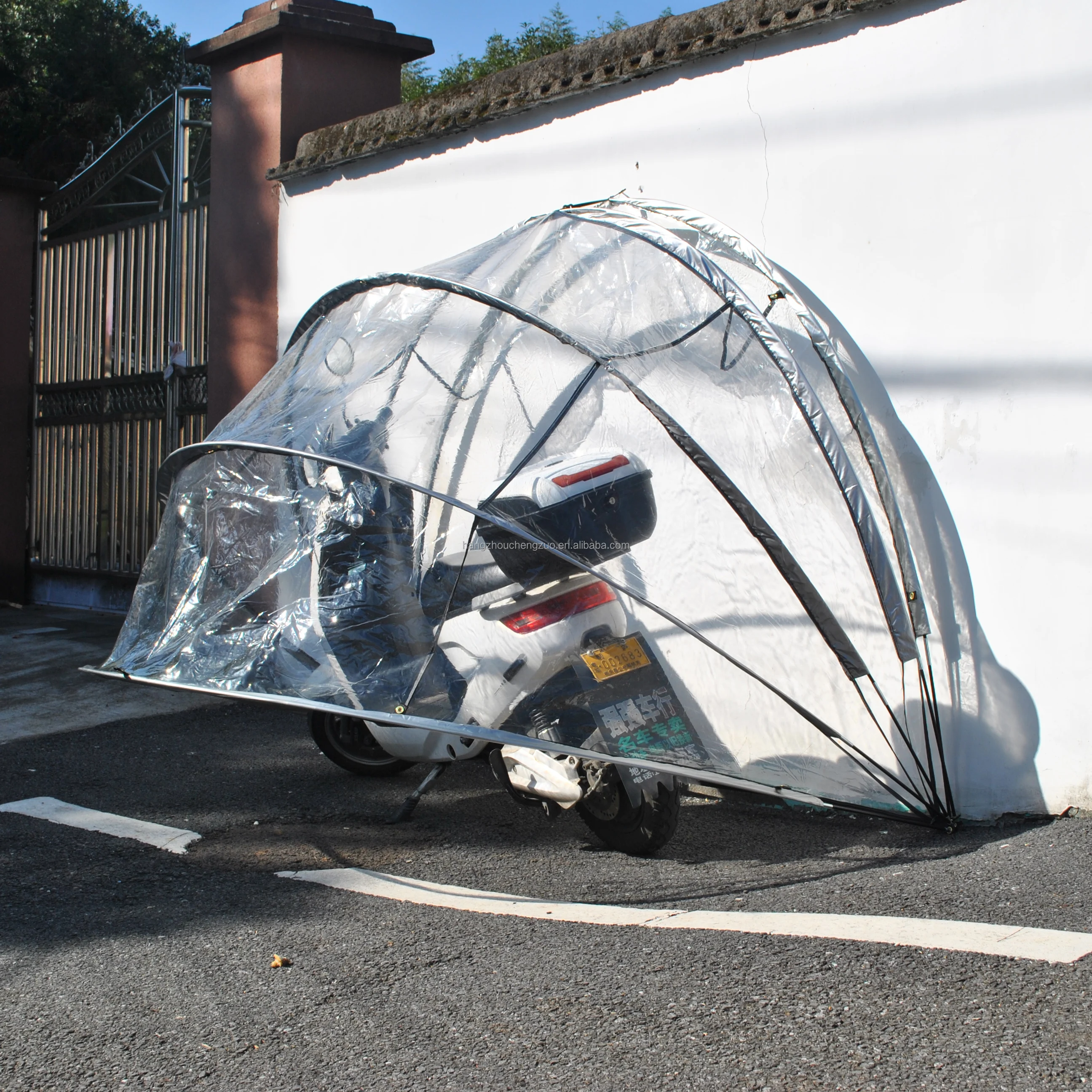 Transparent PVC Hanging Motorbike Bike Tent Cover Shed Storage Garage  Weatherproof Motorcycle Moped Mobility PVC Tent