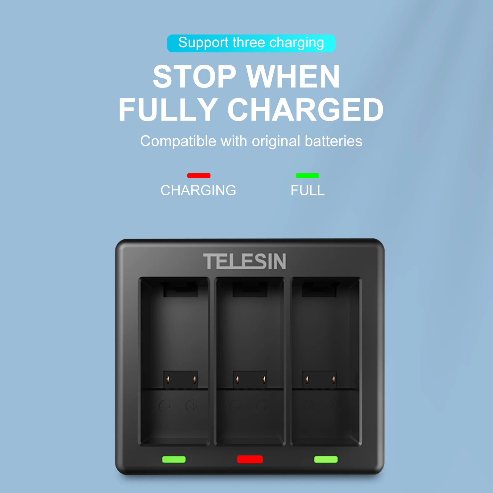 Chargeur Triple Pour GoPro Hero 9/10 Noir - Lecteur De Carte SD Inclus - 2 Batteries 1750 MAh, étanche IP54