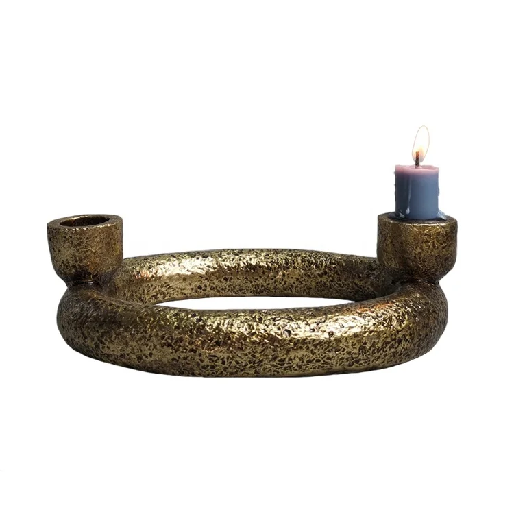 2 Type Using Carefully crafted resin Ring with unique shape multifunctional Candle Holder Candlestick Holder Pillar Candle Stand