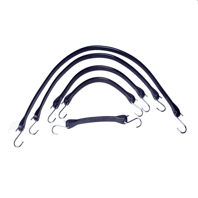 10" Black Color Rubber Tarp Straps Bungee Heavy Duty Rubber Elastic