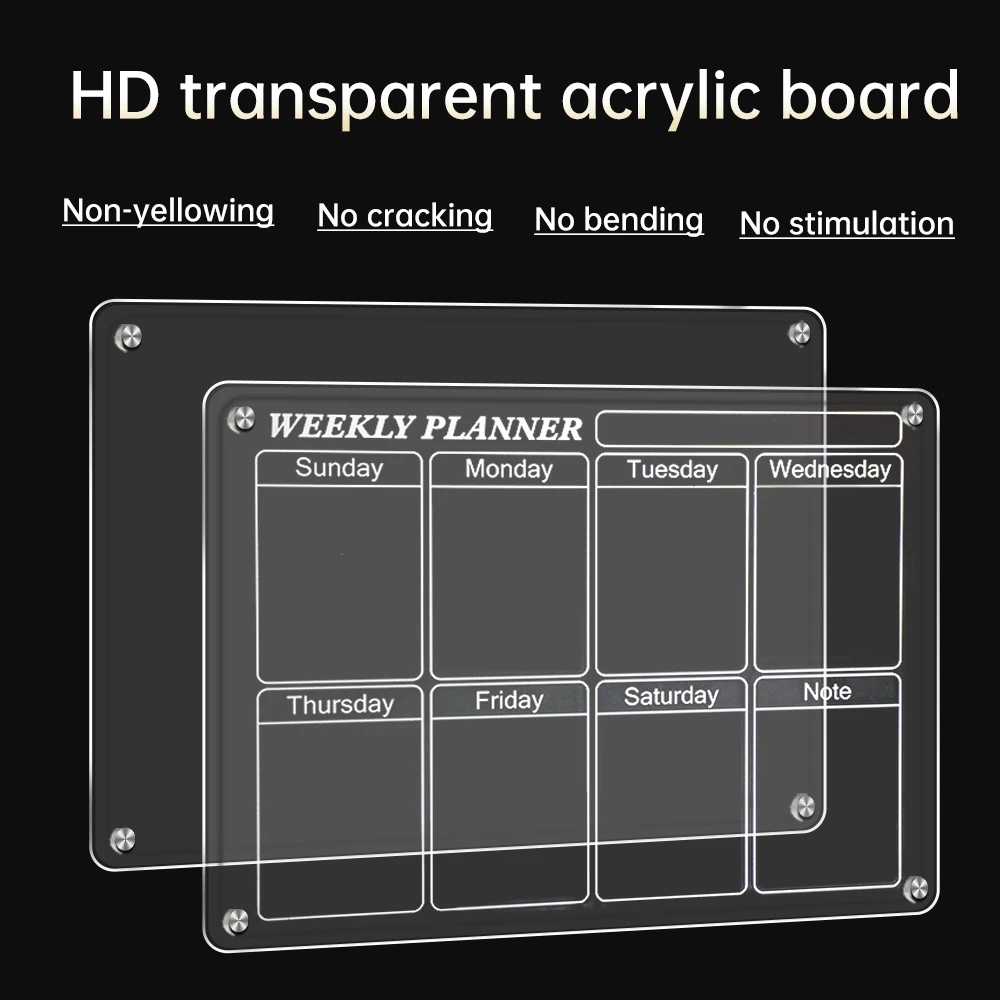 Hot Selling Custom Acrylic Note Board Refrigerator Dry Erase Board