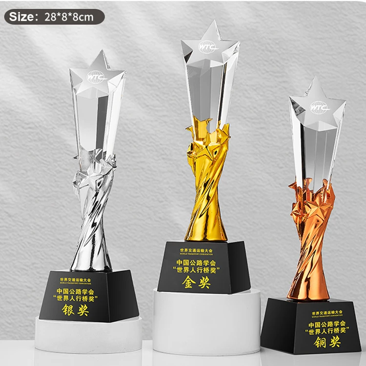 product wholesale professional custom personal logo engraving pillar star crystal trophies and awards-41