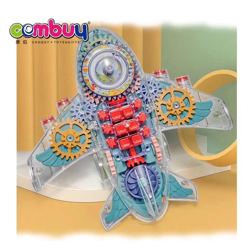 Universal Transparent Musical Lighting Kids Toys Electric Gear Plane