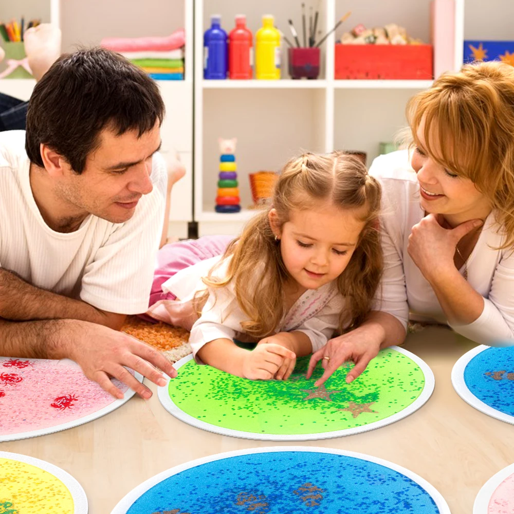 duduk gelisah dan autis mainan pendidikan anak montessori sensorik lantai mat uv reflektif sensorik lantai cair ubin