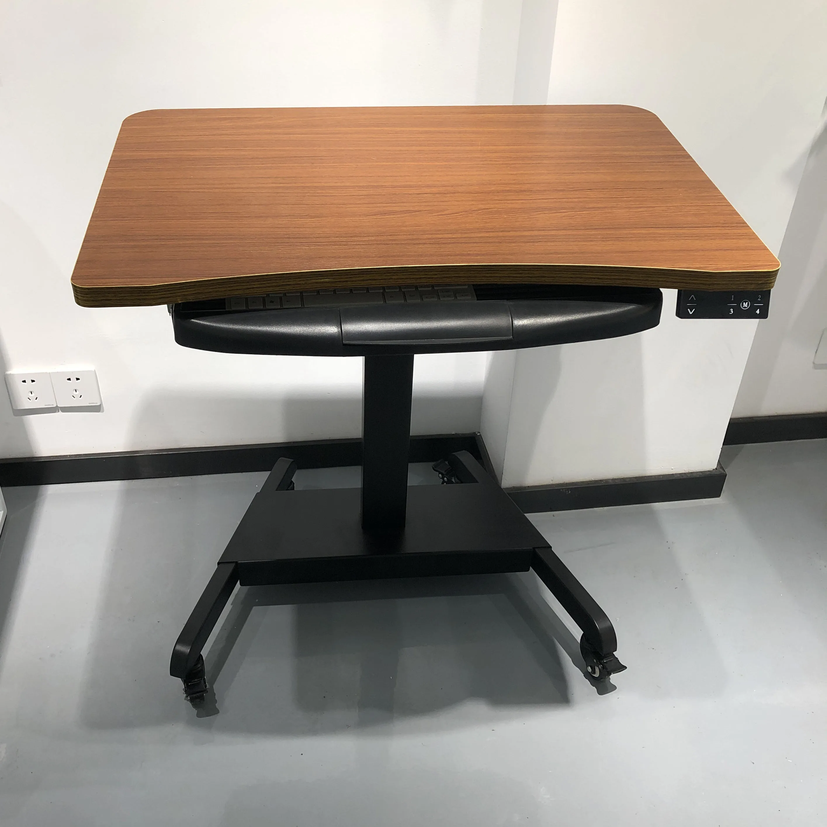 Stand Up Desk Store Electric Height Adjustable desk Single leg Rolling Mobile Standing Desk