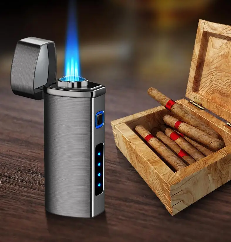 cigarette torch lighter Triple Jet Flame Butane Lighter Cigarette Torch Lighter Tobacco Cigar Punch  Cutter Modern Oil Premium Smoking Accessories Gifts