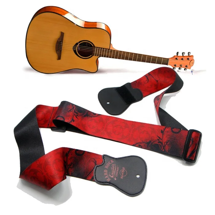 Fashion logo polyester padded guitar strap for promotional gift