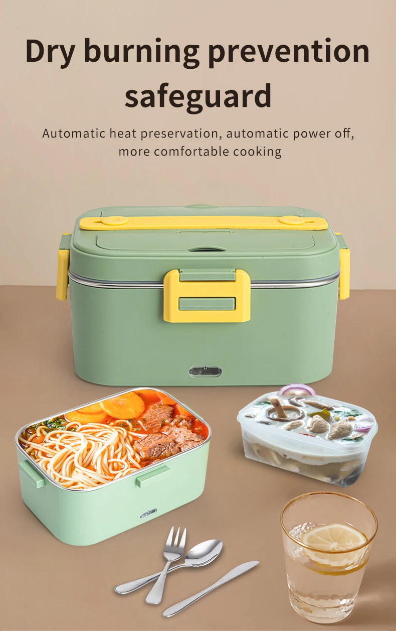 1.8l 12v 24v 110v 220v Portable Electric Heating Lunch Box Stainless