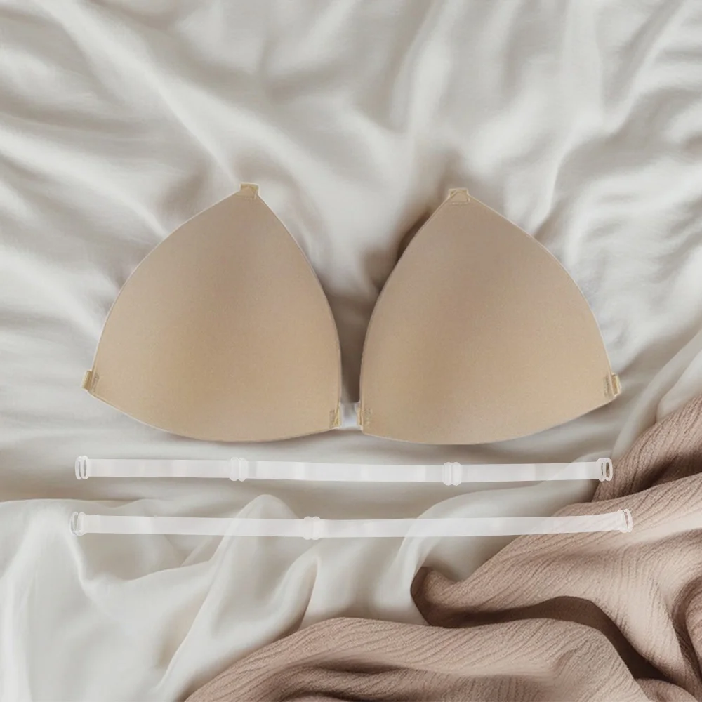Sexy Triangle Invisible Wire Free Bra with Transparent Strap Matching Bra and Panty Set Breathable Bralette & Thong Set