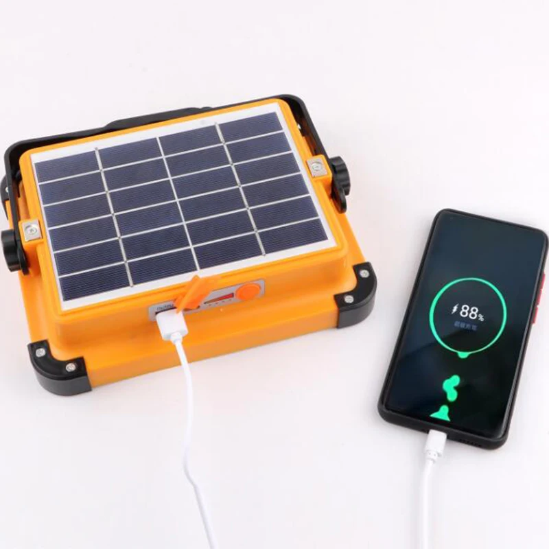 LED Work Light Handheld Solar USB Rechargeable Spotlight Emergency Camping Light