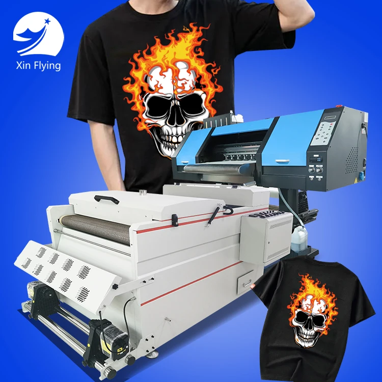 Xinflying Digital Inkjet Printing Machine DTF PET Film Printer Kits T Shirt 24inch DTF Printer with Powder Shaker