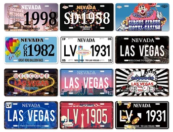 Wholesale Las Vegas Car License Plate Decor Vintage Tin Sign