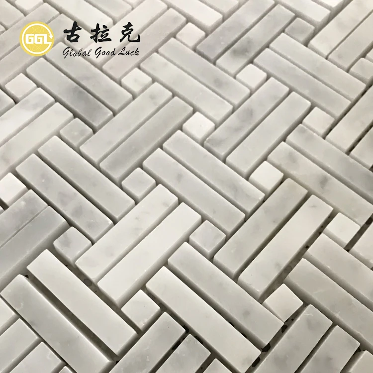 Carrara White Basketweave Mosaic Tile For Wall Floor Kitchen Backsplash