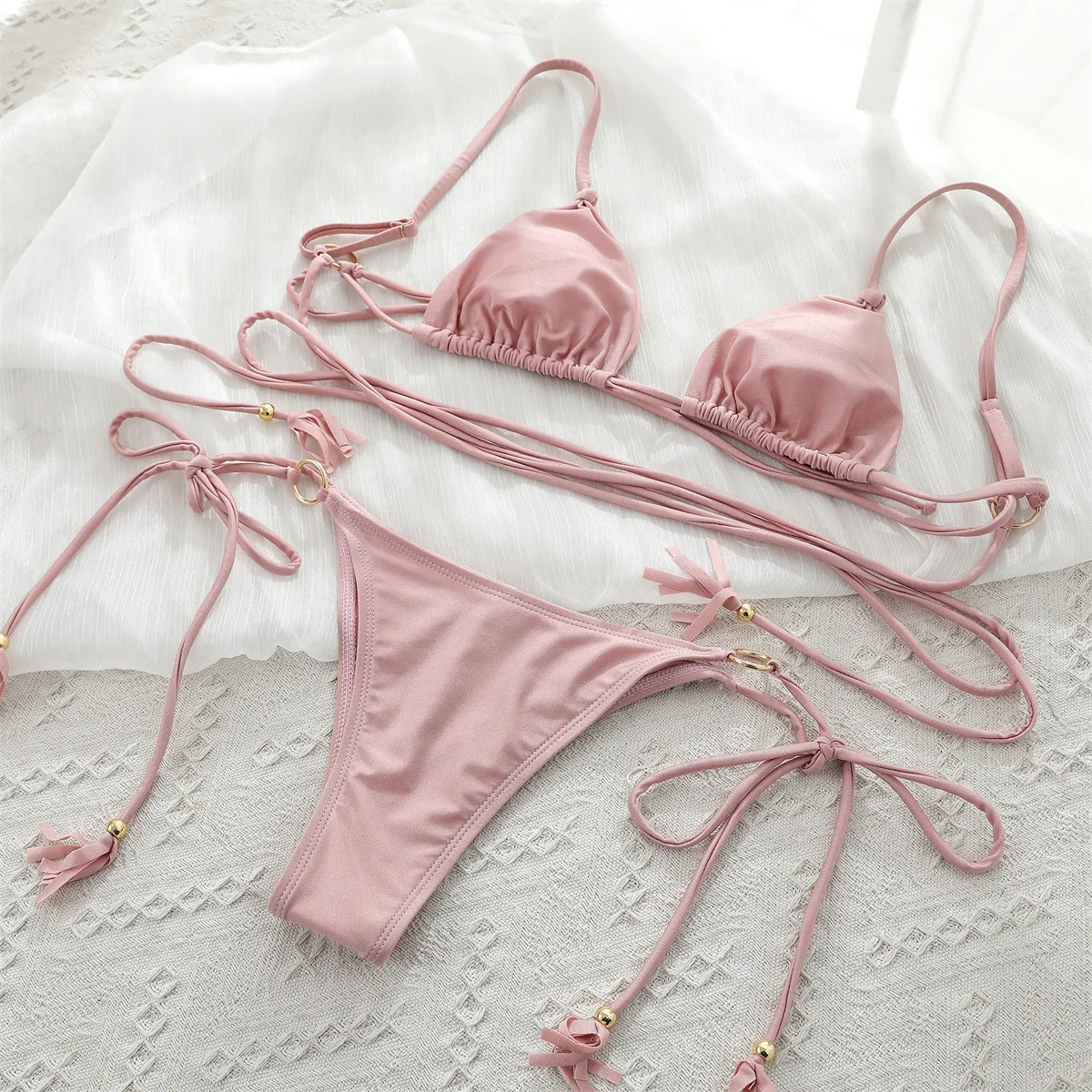 2023 New Design Recycled Bandeau Strapless Adjustable Sexy Swimwear