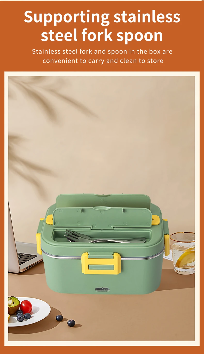 1.8l 12v 24v 110v 220v Portable Electric Heating Lunch Box Stainless