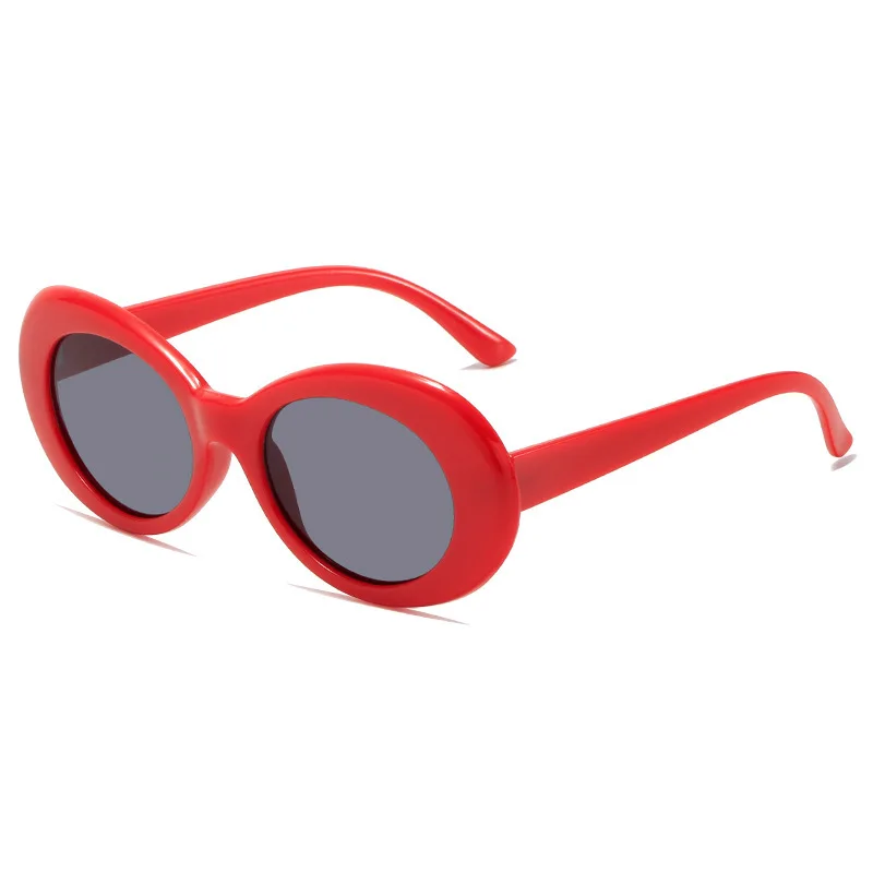 SUNS GOOD The Oval Bold Red Round Women’s Sunglasses - Glossy Retro Frame Shop 2024 Retro Round Oval Women Sunglasses - Fashionable  main image 3
