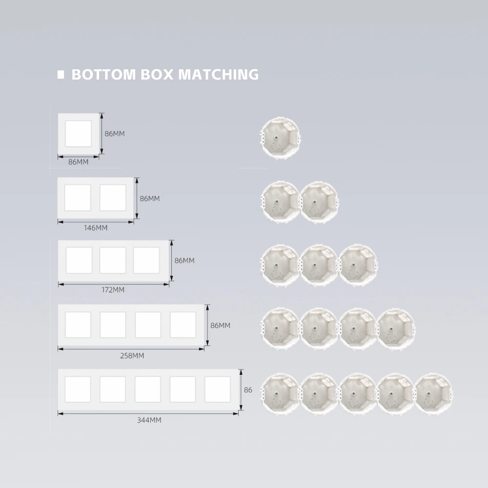 86*86mm European Electrical Outlet Ceiling Mounted Socket Outlet Electric Smart Switches and Sockets