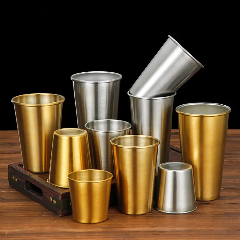Exquisite Food Grade SUS304 Stainless Steel Multi-functional Mug Bar Accessories Metal Coffee Cup for Coffee Other Beverages