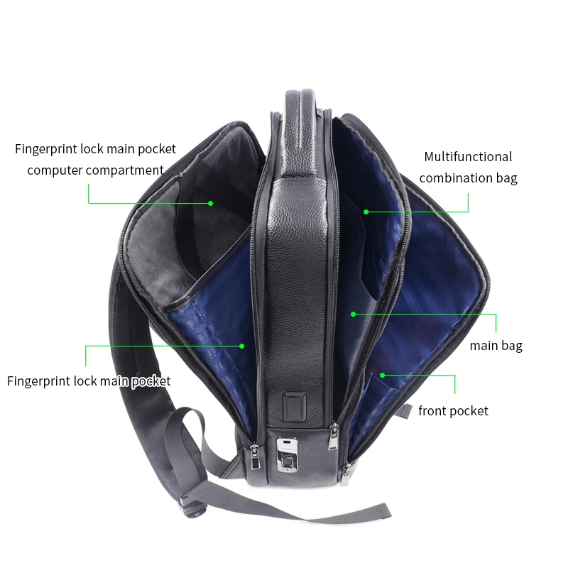 Mochila antirrobo con bloqueo de huella dactilar para hombre, para