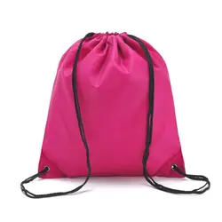 Women Solid Waterproof Drawstring Bag Shopping Travel Backpack For Men Female Students
