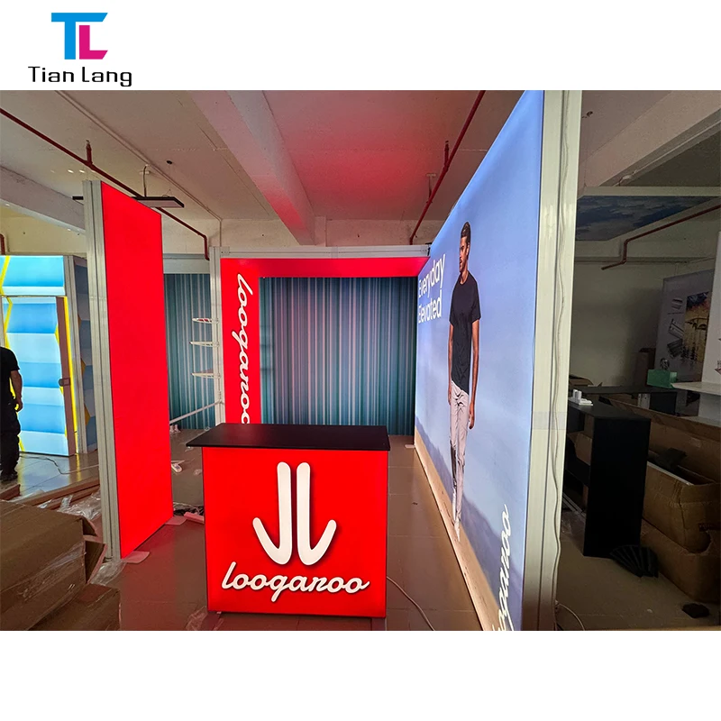 TianLang Exposició Stand Portable Led Llumina Suport 20 X 20 Exposició Mostrador Lightbox Mostrador Modular