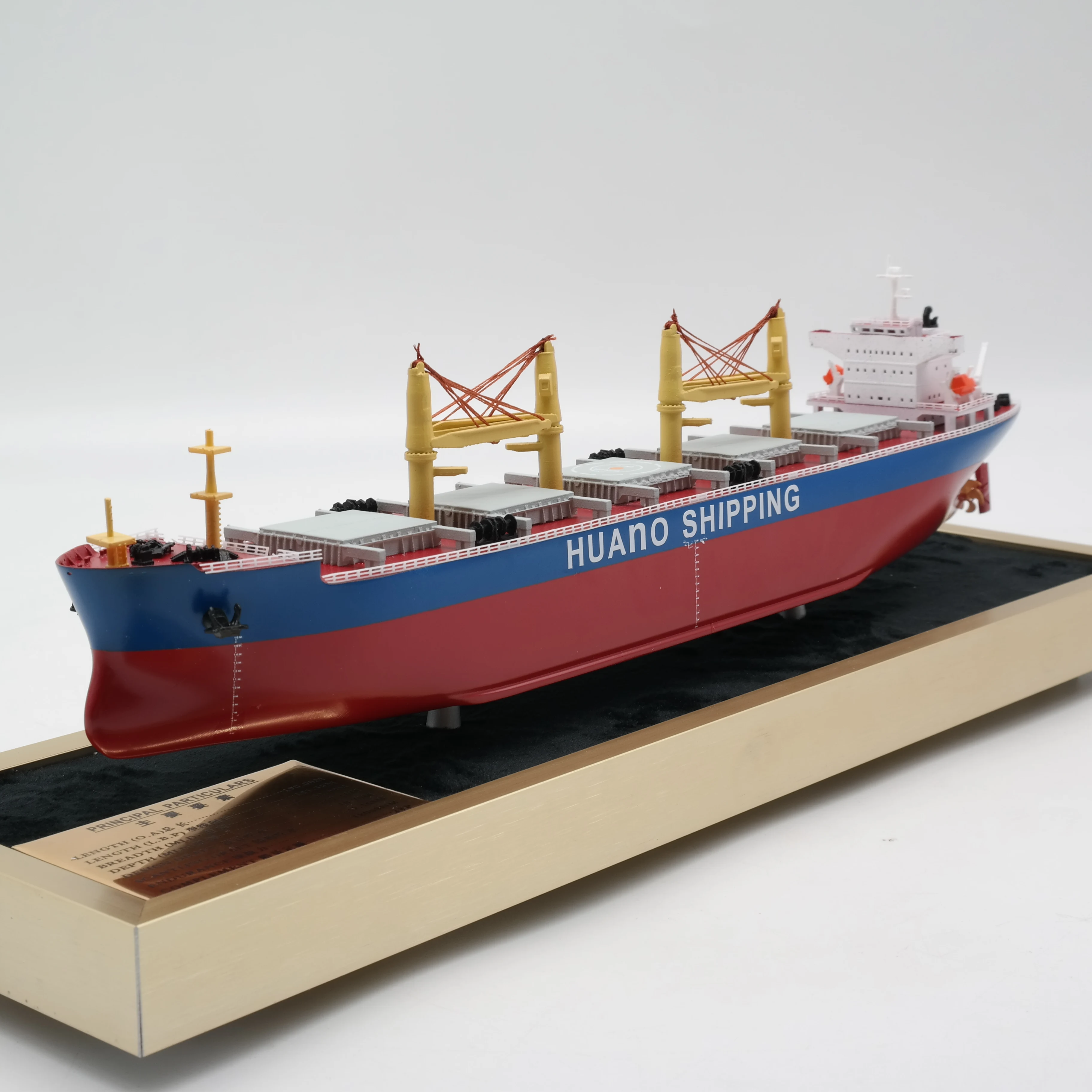 【A】Customized 35cm Plastic Bulk Cargo Ship Model Factory Craftsman Hobby Display Case