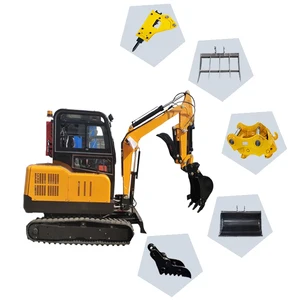 Free Shipping EURO 5 Engine Mini Excavator 1.5 Ton Small Hydraulic Crawler Digger Farm Micro Excavator
