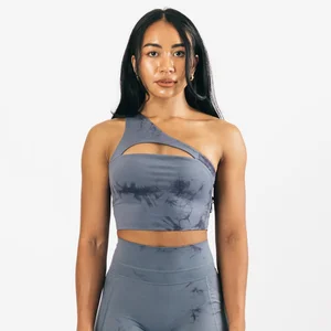 Unique Design Recycled Material Sport Women Imported Bra Womens Bras High Qualities CYCLONE BLUE ALPHALUX ASYMMETRICAL BRA