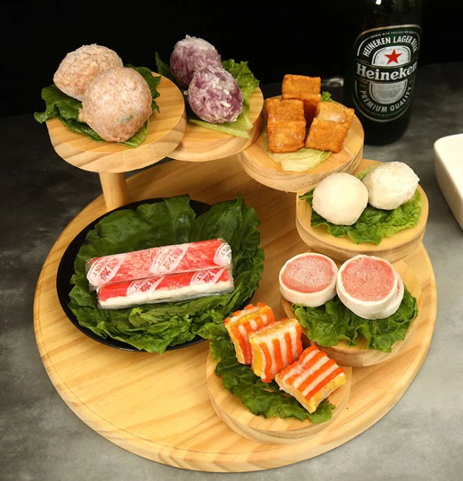 Sushi Serving Tray Creative Rotating Steps Stairs Meat Plate Sushi Sashimi Serving Plate for Restaurant Home