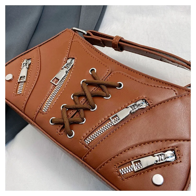 Women’s 2026 Spring Cross-border Crossbody Bag Rivet Zipper Closure PU Material Single Strap Small Size Fashionable Design