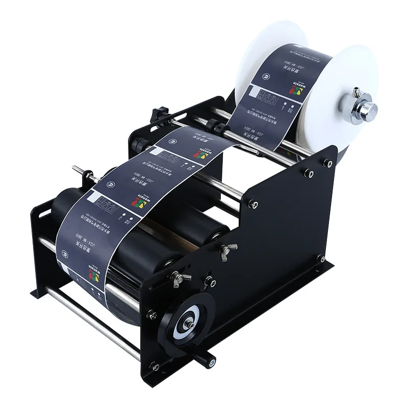 MT-30 Manual Applicator Round Bottle Plastic Glass Metal Labeling Machine Adhesive Sticker Handle Labeling Packing Machine
