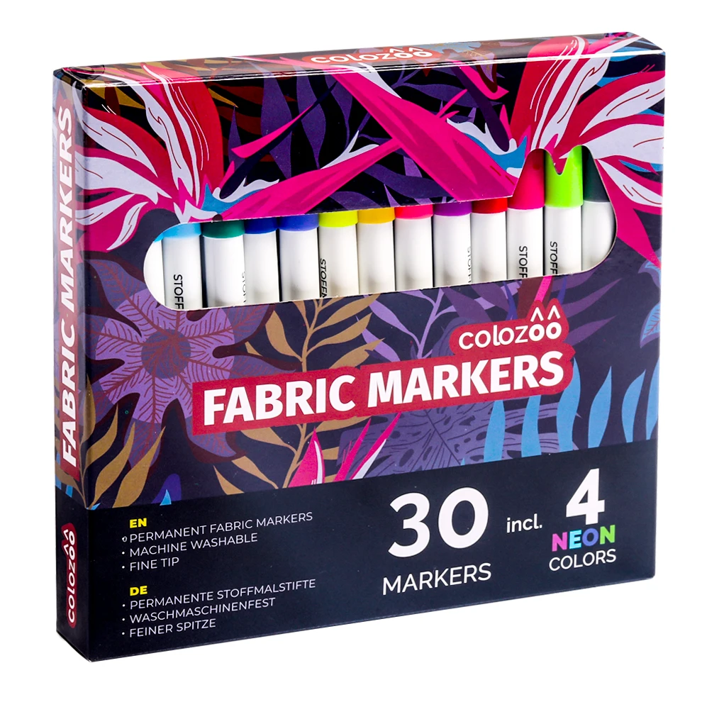 Fine Tip Fabric Markers - Permanent & Machine Washable.