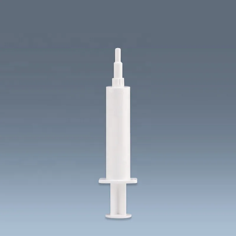Free Sample White Empty Plastic Fish Wound Inflammation Medicine Packaging 10ml Irrigation Opaque Syringe With Breakable Tip Cap