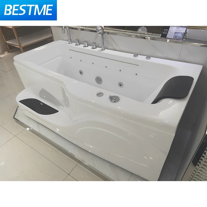 Best Design Hotel Use Step Type Hotel Shower Combo Massage Bath Personal Use Indoor Bubble Bath Underwater Lights Spa Bathtubs