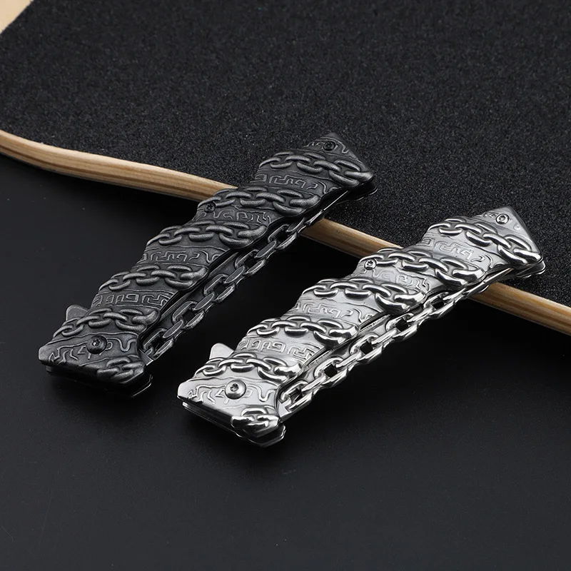 LC Mini Box Cutter Hunting Camping Survival Folding Knife Browning Pocket Knife Combat Self Defense Outdoor Gift Knife