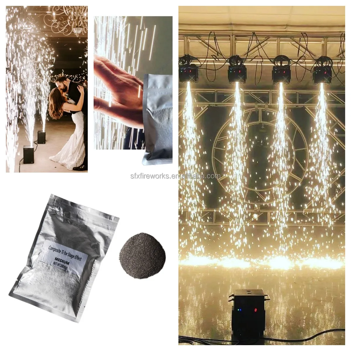 WorldLite Cold Spark Machine Powder Ti Titanium Alloy Premium Material 3 5m Height Effects For Stage Wedding Dj Show Better For Outdoor Use 10 Bags