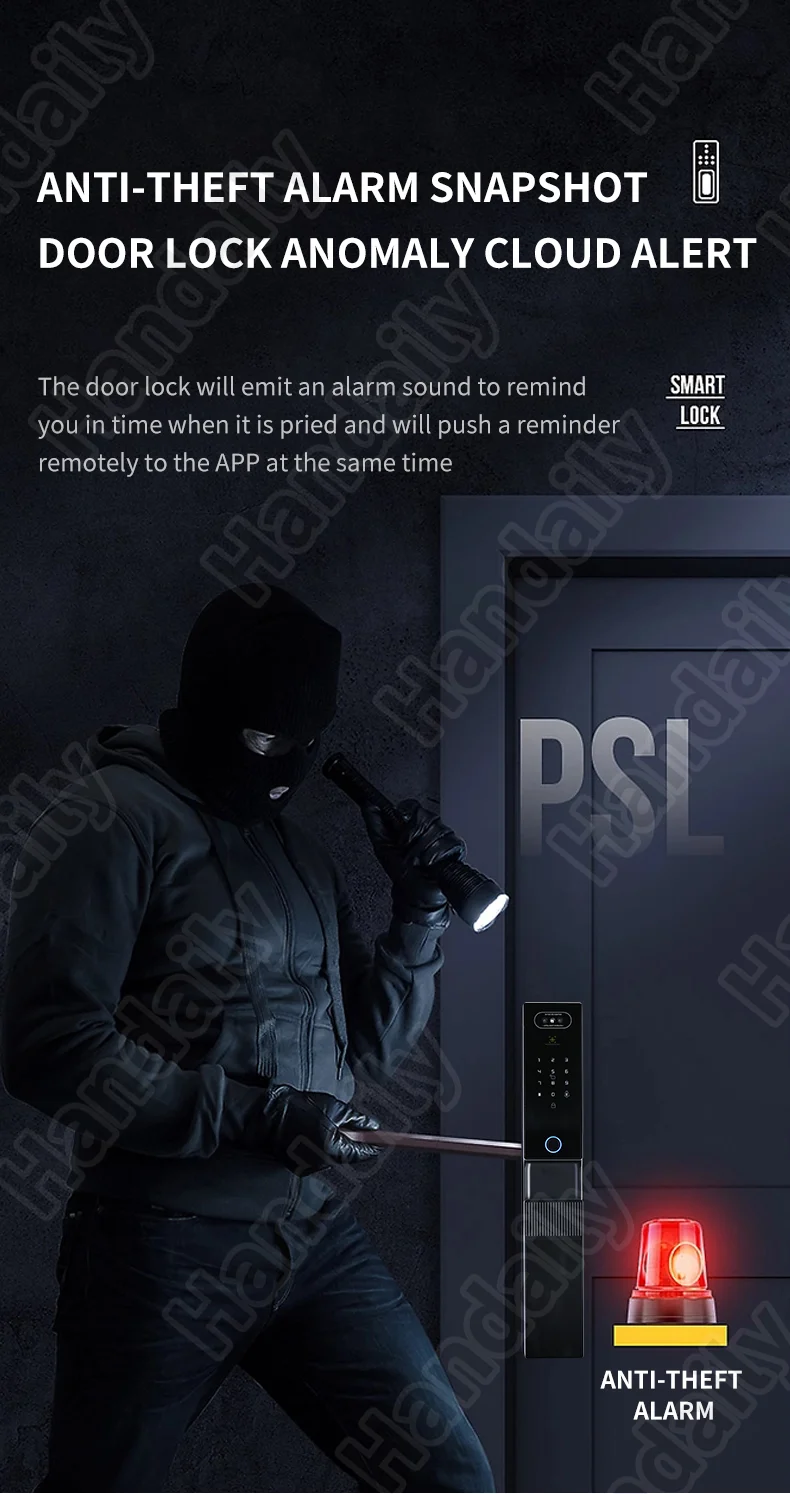 fechadura digital security lock 3d face recgonistion palm vein tuya wifi smart door lock with intercom camera and fingerprint v80-3