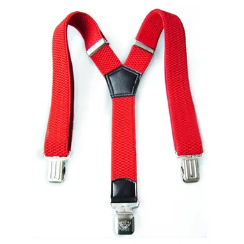 custom 2.5cm Y back style red decorative woven elastic suspender for children