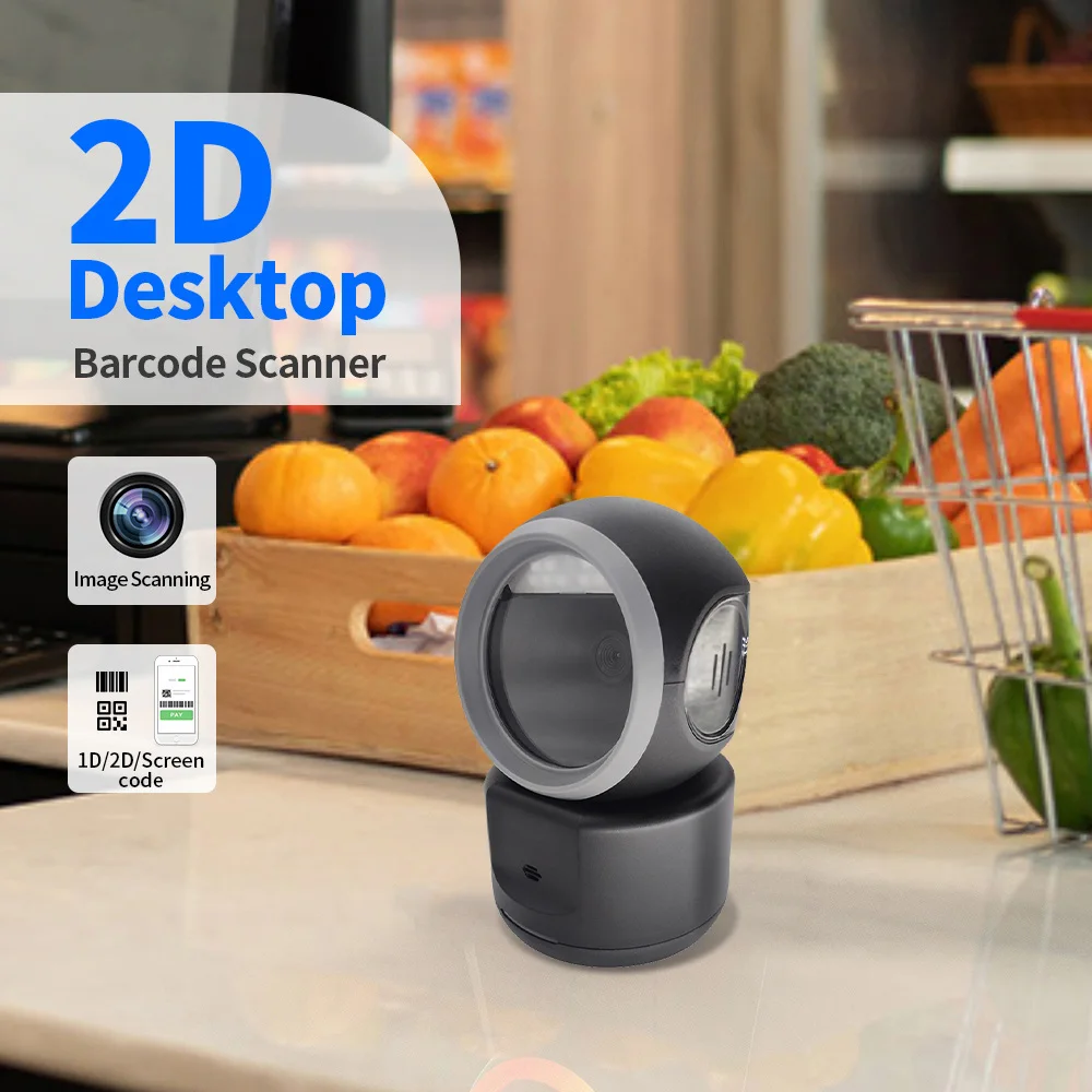 Wholesale 1D 2D QR CODE Waybill Desktop Supermarket Handheld Usb Presentation Barcode Scanner