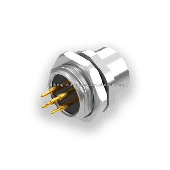 Quality Factory Wholesale CE RoHs M12 B-code Socket Gold Plated Panel Mount IP67 Waterproof M12 B Coded 5pin Connector For PCB