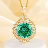 Pendentif vert Parra en or avec chaîne Chopin