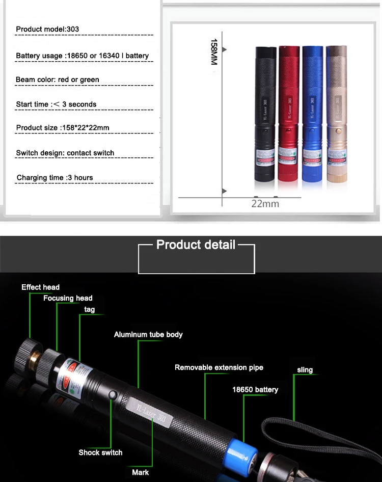 Nisoul Green Long Range High Power Laser Pointer Jd301 Laserpointer