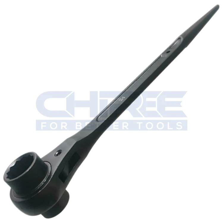 Scaffolding Tube Clamps Podger Spanner 22-24mm 2 Way Steel Erecting Ratchet Spanner Scaffold Tool Wrench