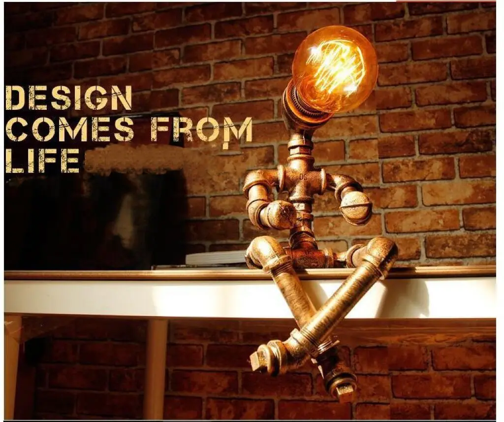 Iron Tube LED Steampunk Water Pipe Lamp for Bar & Restaurant