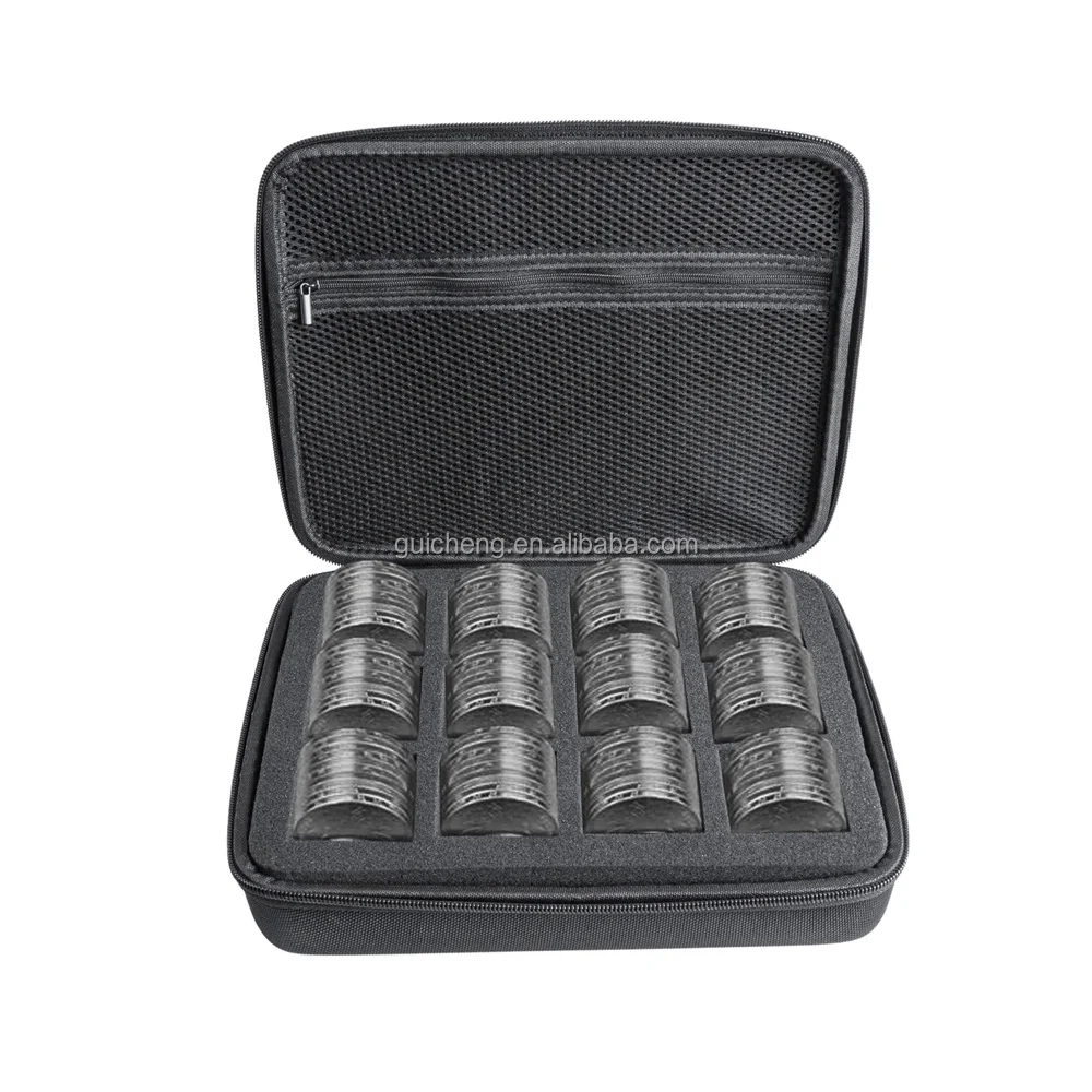 96個の50mmコインカプセル、フォームガスケット付きホルダーコレクターケース、コインコレクター用プラスチック収納オーガナイザーコンテナ