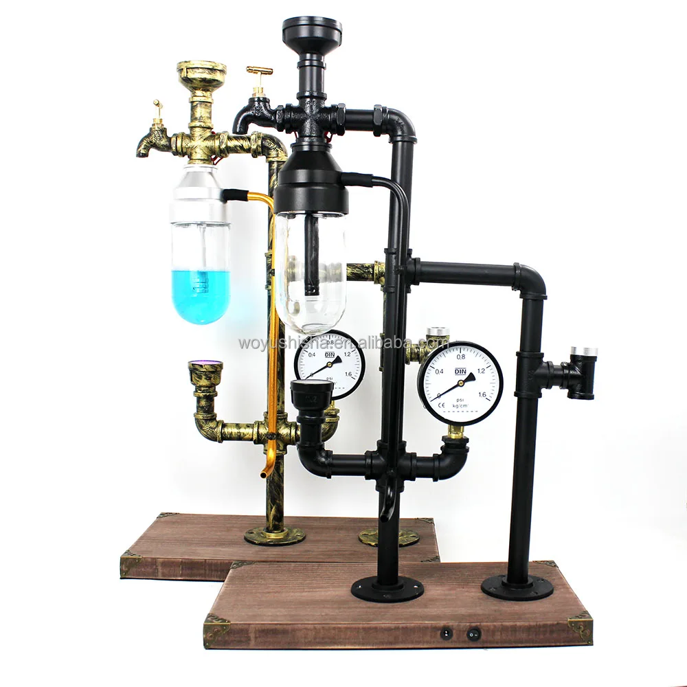 Custom Big Huka Sisa Metal Stem Shisha Kit Rechargeable Led Light Unique Design Bar Hookah