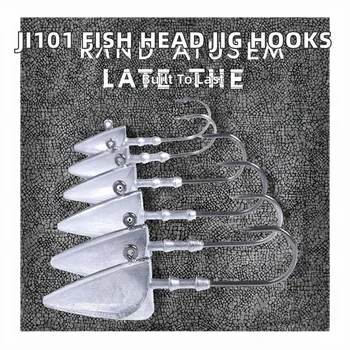 Wholesale JI101 High Carbon Steel Lead Fish Head Shape Jig Head Hooks for Snapper and Carp – Metal Jig – view 3
