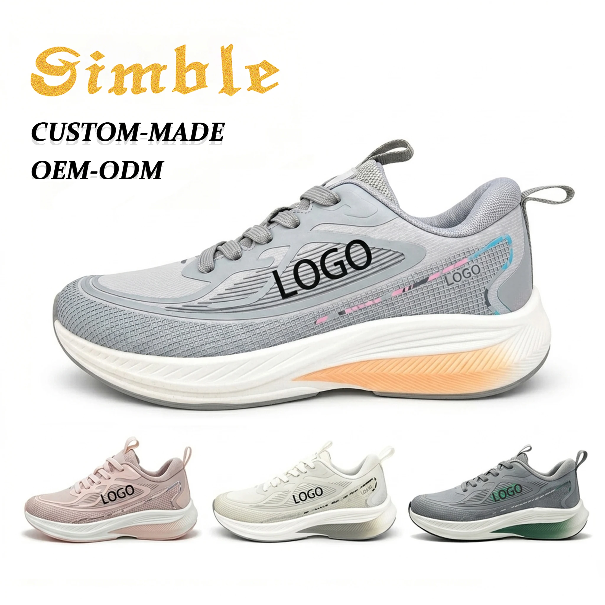 Custom Logo OEM ODM Supported Men Ergonomic Cushioned Sport Sneakers Breathable Daily Casual Footwear